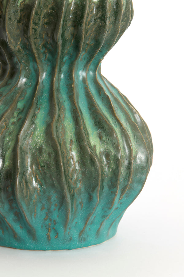 Light & Living Accessories Vase deco 19x31,5 cm VANIA ceramics petrol House of Isabella UK