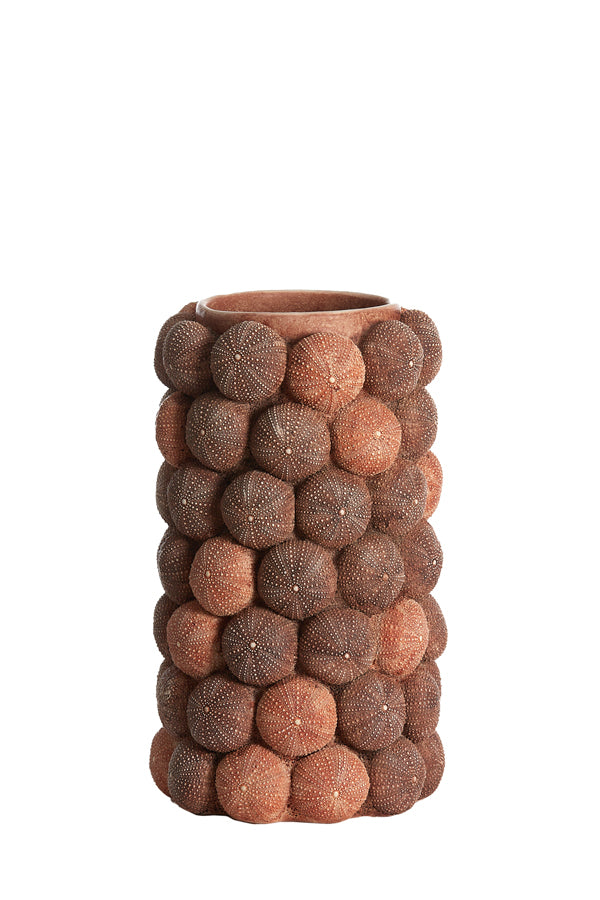 Light & Living Accessories Vase deco 19x32,5 cm SEA URCHIN coral red+burgundy House of Isabella UK