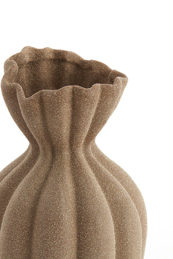 Light & Living Accessories Vase deco 19x35,5 cm SILLIAN ceramics matt brown House of Isabella UK