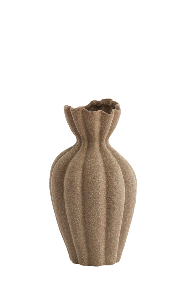 Light & Living Accessories Vase deco 19x35,5 cm SILLIAN ceramics matt brown House of Isabella UK