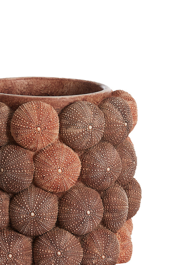 Light & Living Accessories Vase deco 20,5x18 cm SEA URCHIN coral red+burgundy House of Isabella UK