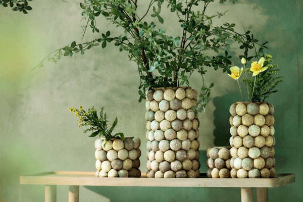 Light & Living Accessories Vase deco 20,5x18 cm SEA URCHIN green+dark green House of Isabella UK