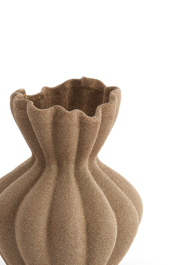 Light & Living Accessories Vase deco 20,5x24,5 cm SILLIAN ceramics matt brown House of Isabella UK