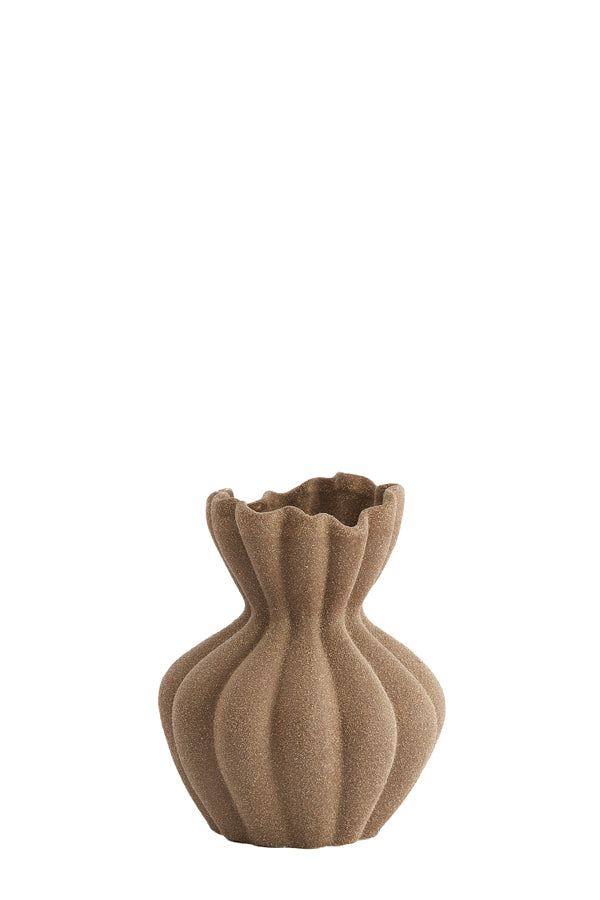 Light & Living Accessories Vase deco 20,5x24,5 cm SILLIAN ceramics matt brown House of Isabella UK