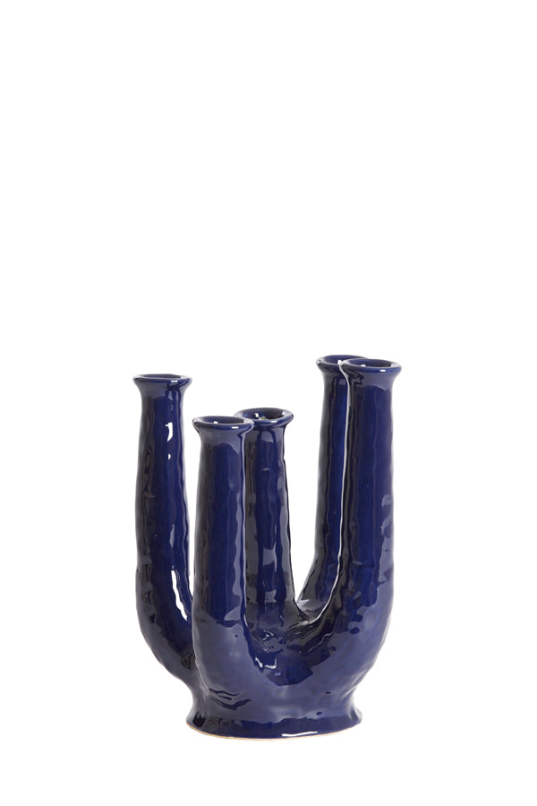 Light & Living Accessories Vase deco 20x14x25 cm LEONJO ceramics dark blue House of Isabella UK