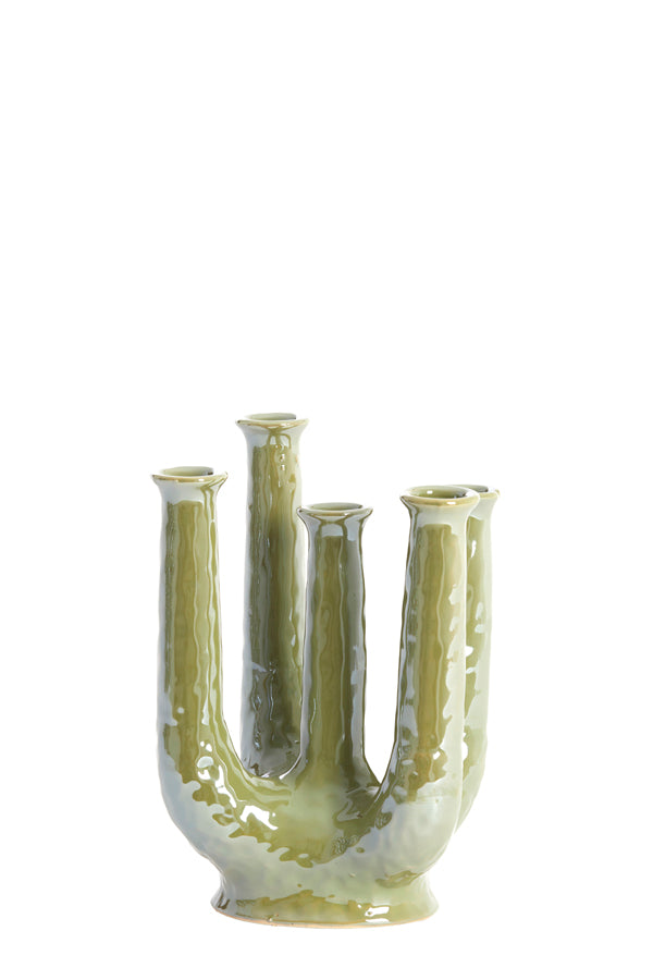 Light & Living Accessories Vase deco 20x14x25 cm LEONJO ceramics oil light green House of Isabella UK
