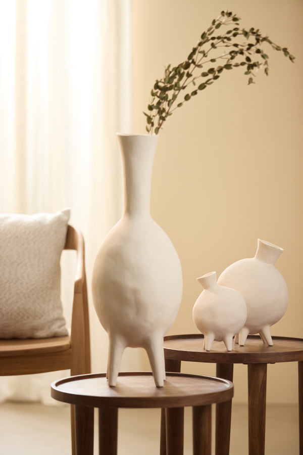 Light & Living Accessories Vase deco 20x15x29 cm BUGIBBA matt cream House of Isabella UK