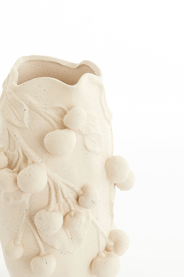 Light & Living Accessories Vase deco 20x19,5x30,5 cm CHERRY ceramics matt cream House of Isabella UK