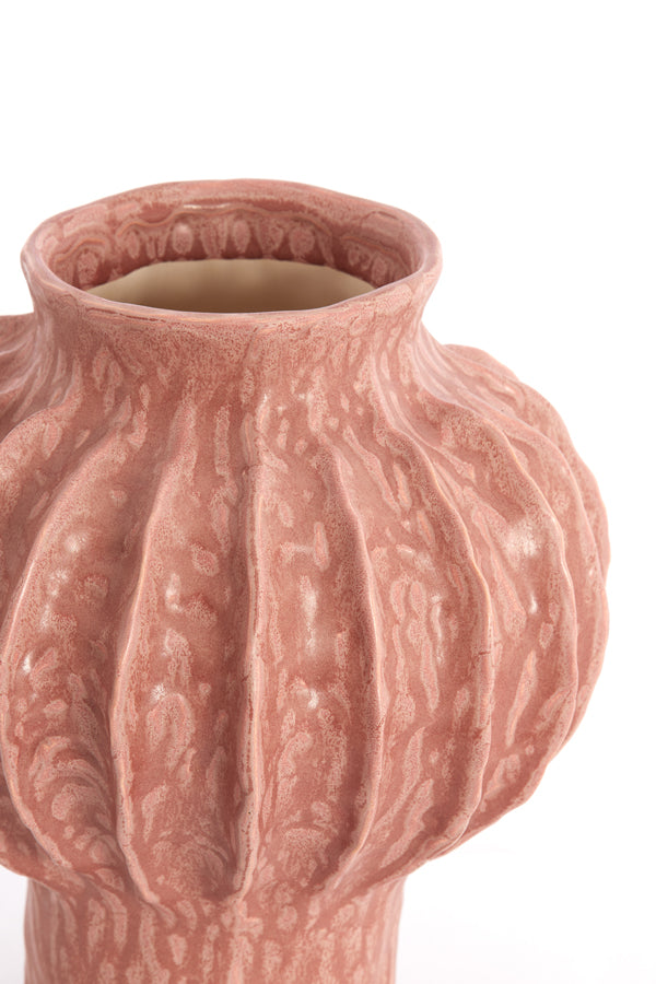 Light & Living Accessories Vase deco 20x24 cm HAKONE ceramics coral-red House of Isabella UK