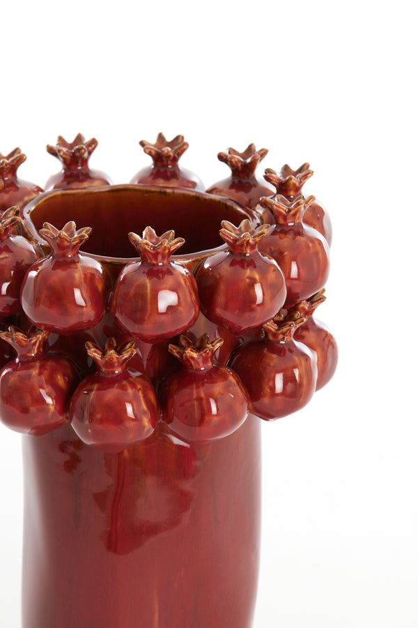 Light & Living Accessories Vase deco 20x29,5 cm POMEGRANATE ceramics burgundy House of Isabella UK