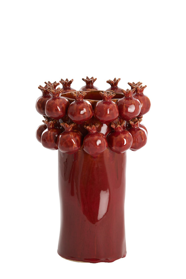 Light & Living Accessories Vase deco 20x29,5 cm POMEGRANATE ceramics burgundy House of Isabella UK