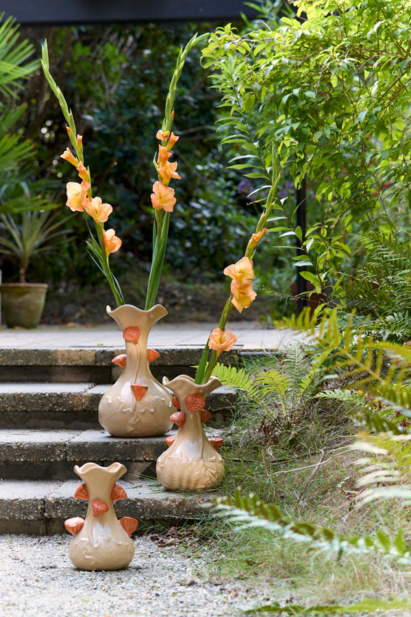 Light & Living Accessories Vase deco 20x32 cm ODALI ceramics cream+orange House of Isabella UK