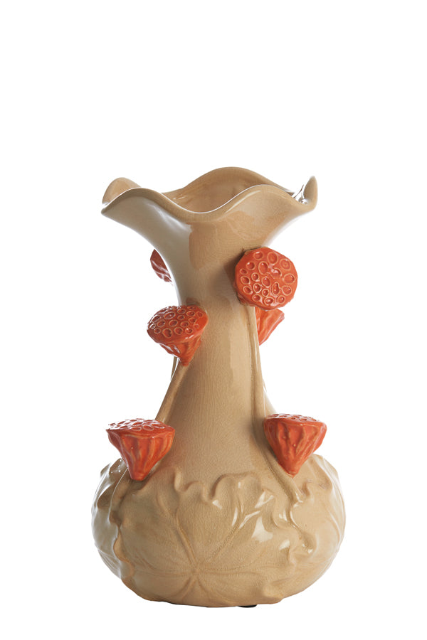 Light & Living Accessories Vase deco 20x32 cm ODALI ceramics cream+orange House of Isabella UK
