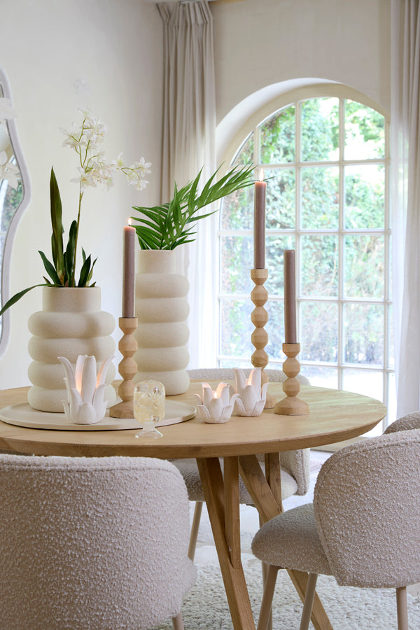 Light & Living Accessories Vase deco 20x42 cm TRIORA ceramics matt cream House of Isabella UK