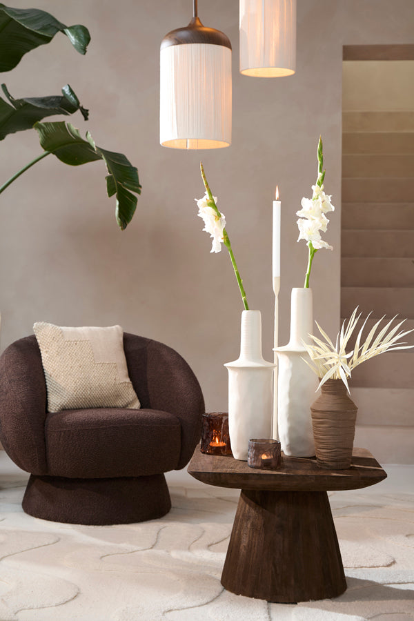 Light & Living Accessories Vase deco 20x65,5 cm SENNES ceramics matt cream House of Isabella UK
