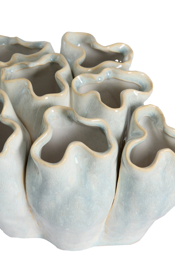 Light & Living Accessories Vase deco 21,5x16,5x13 cm DIAGO ceramics light blue+cream House of Isabella UK
