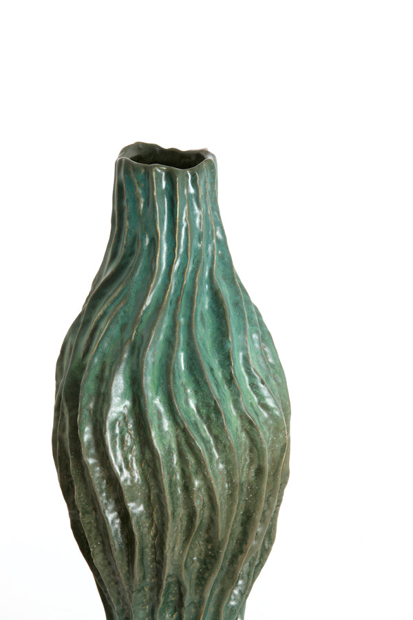 Light & Living Accessories Vase deco 21,5x21x76 cm VANIA ceramics petrol House of Isabella UK