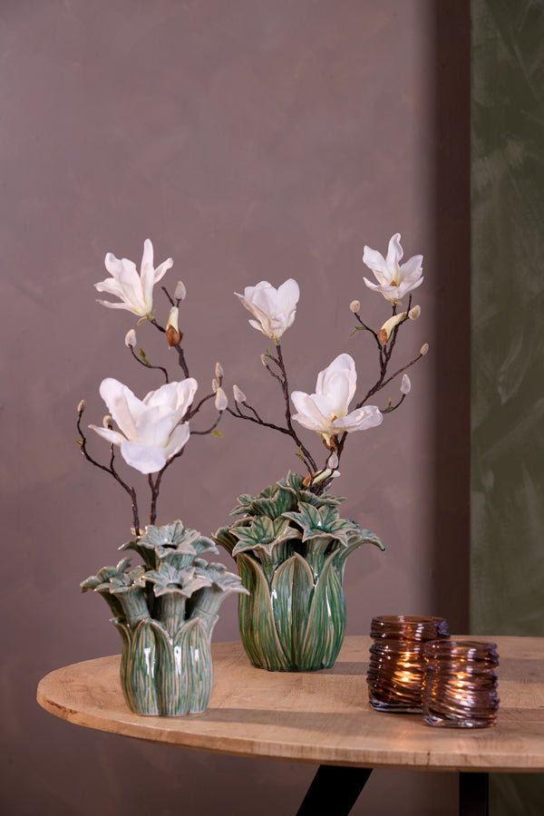 Light & Living Accessories Vase deco 21,5x23,5 cm SAMPAGA ceramics blue-green House of Isabella UK