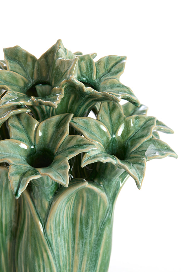 Light & Living Accessories Vase deco 21,5x23,5 cm SAMPAGA ceramics blue-green House of Isabella UK