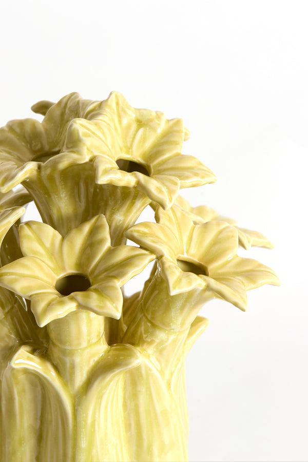 Light & Living Accessories Vase deco 21,5x23,5 cm SAMPAGA ceramics yellow-green House of Isabella UK
