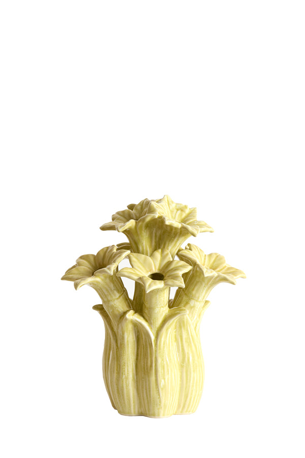 Light & Living Accessories Vase deco 21,5x23,5 cm SAMPAGA ceramics yellow-green House of Isabella UK