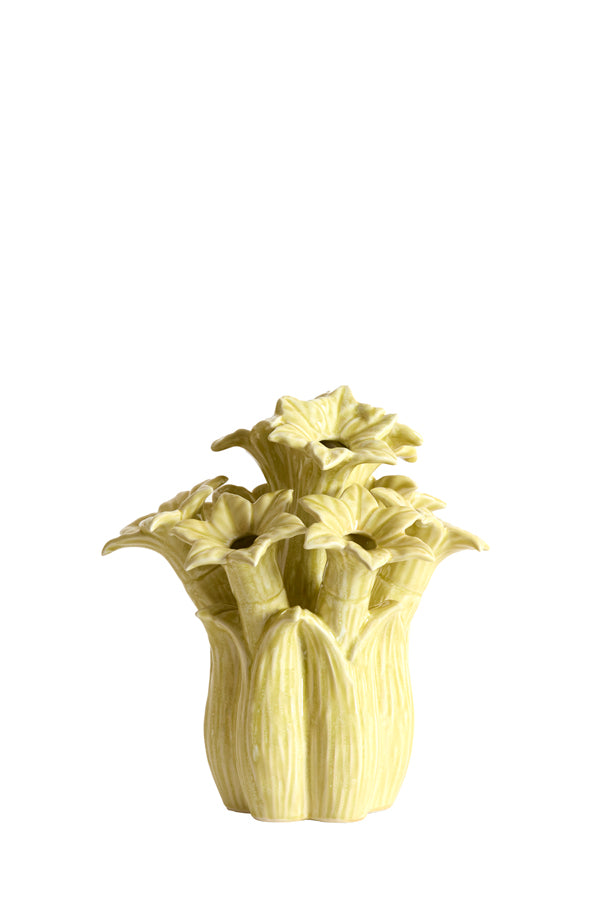 Light & Living Accessories Vase deco 21,5x23,5 cm SAMPAGA ceramics yellow-green House of Isabella UK
