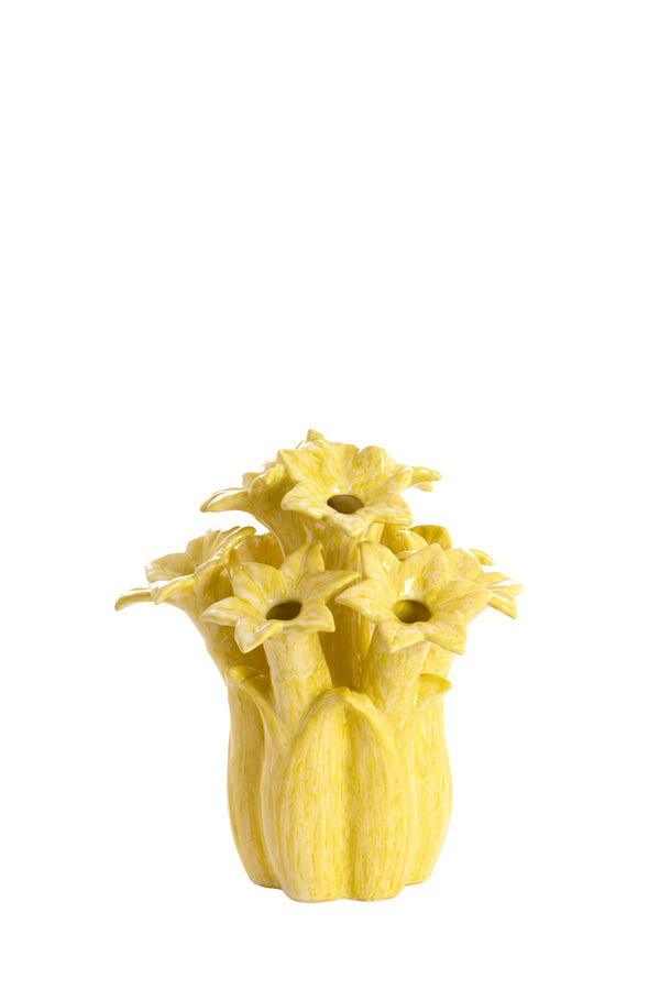 Light & Living Accessories Vase deco 21,5x23,5 cm SAMPAGA ceramics yellow House of Isabella UK
