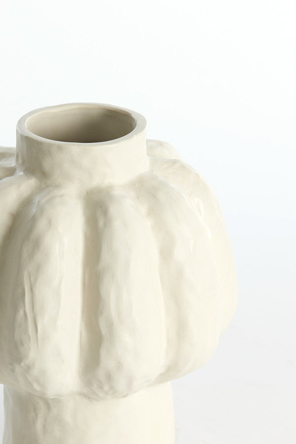 Light & Living Accessories Vase deco 21,5x25 cm ALIVERI ceramics matt white House of Isabella UK