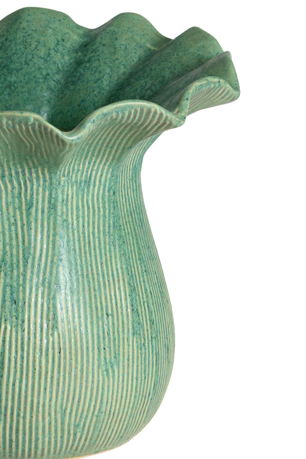 Light & Living Accessories Vase deco 21x19 cm ZENORA ceramics matt green House of Isabella UK