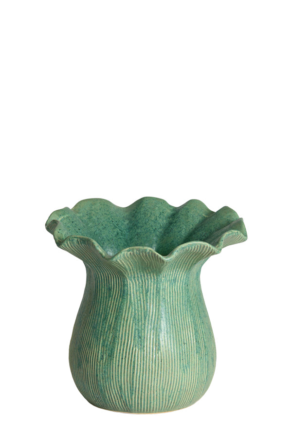 Light & Living Accessories Vase deco 21x19 cm ZENORA ceramics matt green House of Isabella UK
