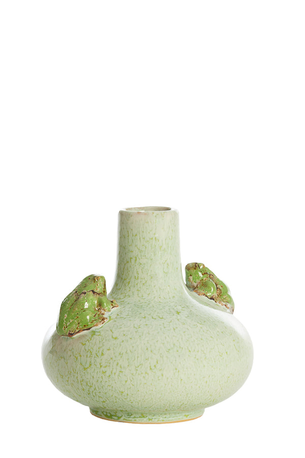Light & Living Accessories Vase deco 21x20,5 cm FROG ceramics mint green+green House of Isabella UK