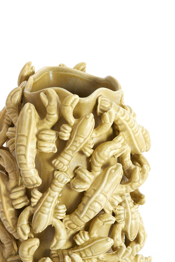 Light & Living Accessories Vase deco 21x20x31 cm LOBSTER ceramics matt olive green House of Isabella UK