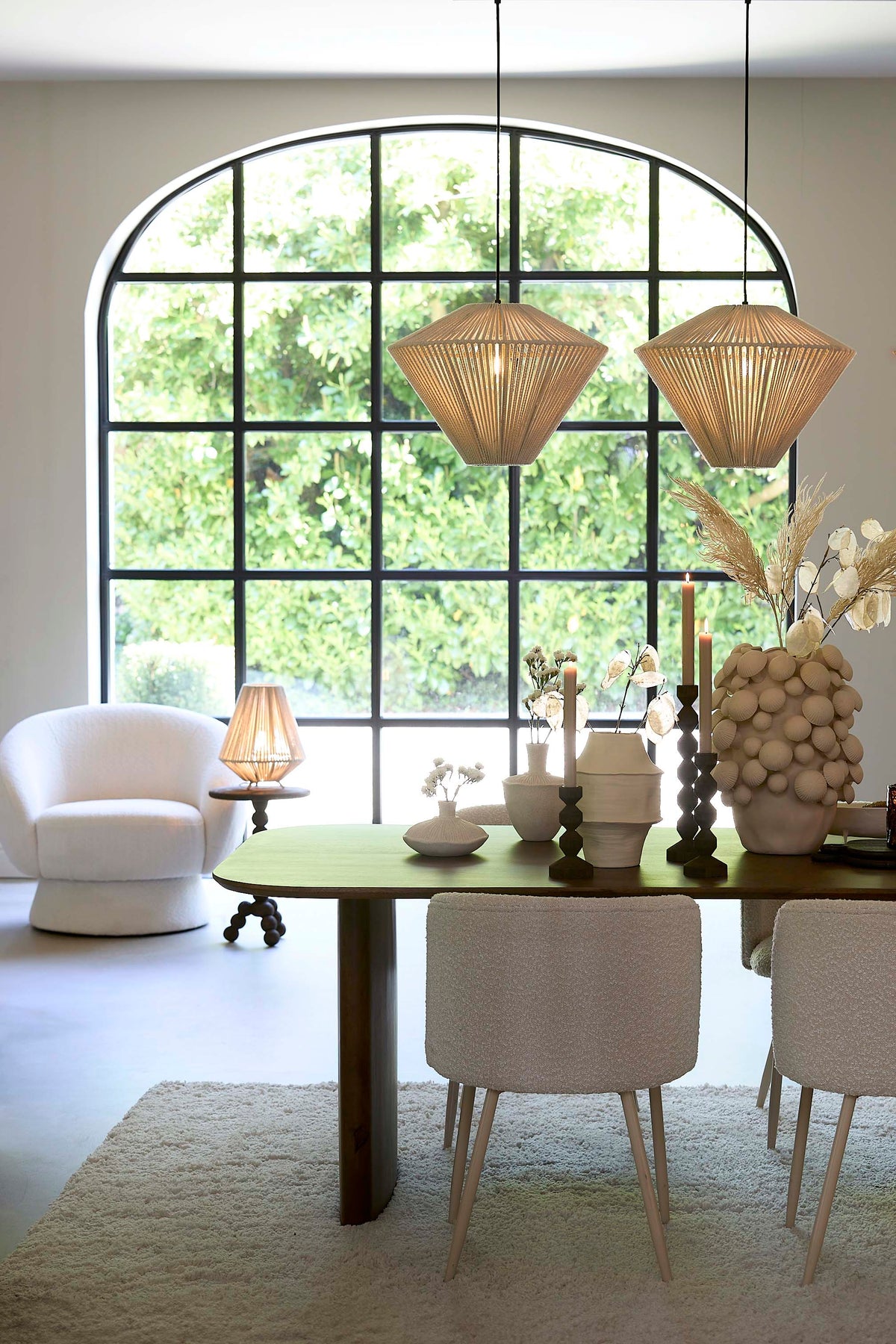 Light & Living Accessories Vase deco 21x28 cm CORSICO ceramics matt cream House of Isabella UK