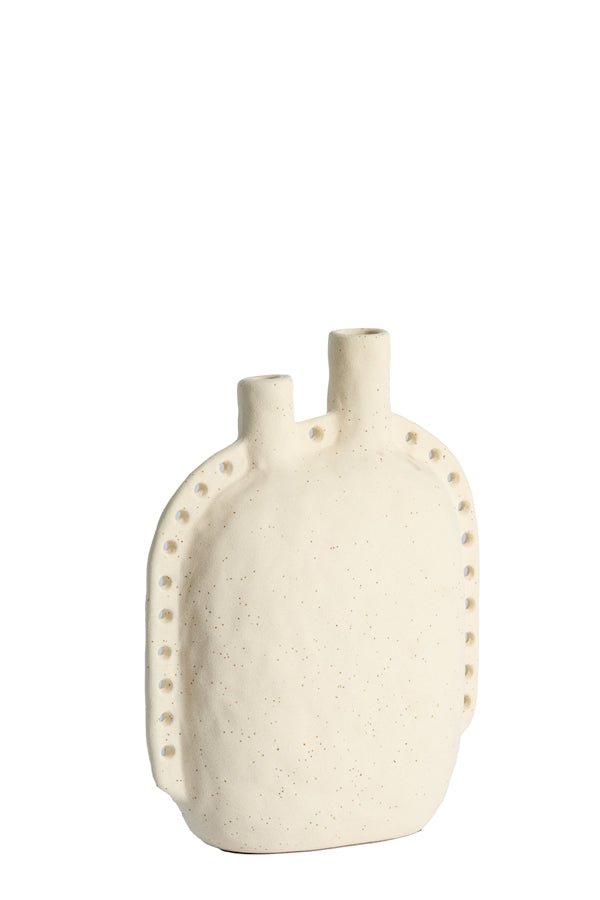 Light & Living Accessories Vase deco 22,5x10x28,5 cm VARAZZA ceramics matt beige House of Isabella UK