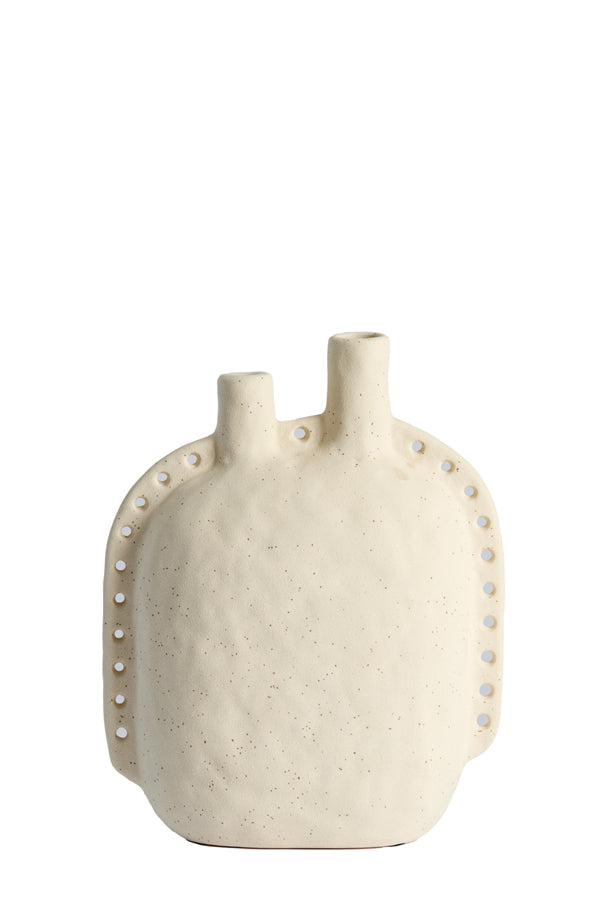 Light & Living Accessories Vase deco 22,5x10x28,5 cm VARAZZA ceramics matt beige House of Isabella UK