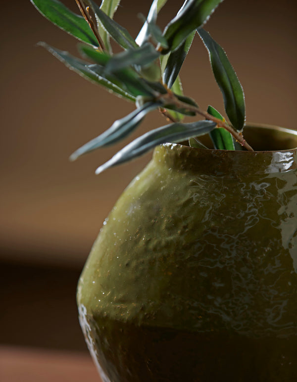 Light & Living Accessories Vase deco 22,5x33 cm VASORA ceramics shiny olive green House of Isabella UK