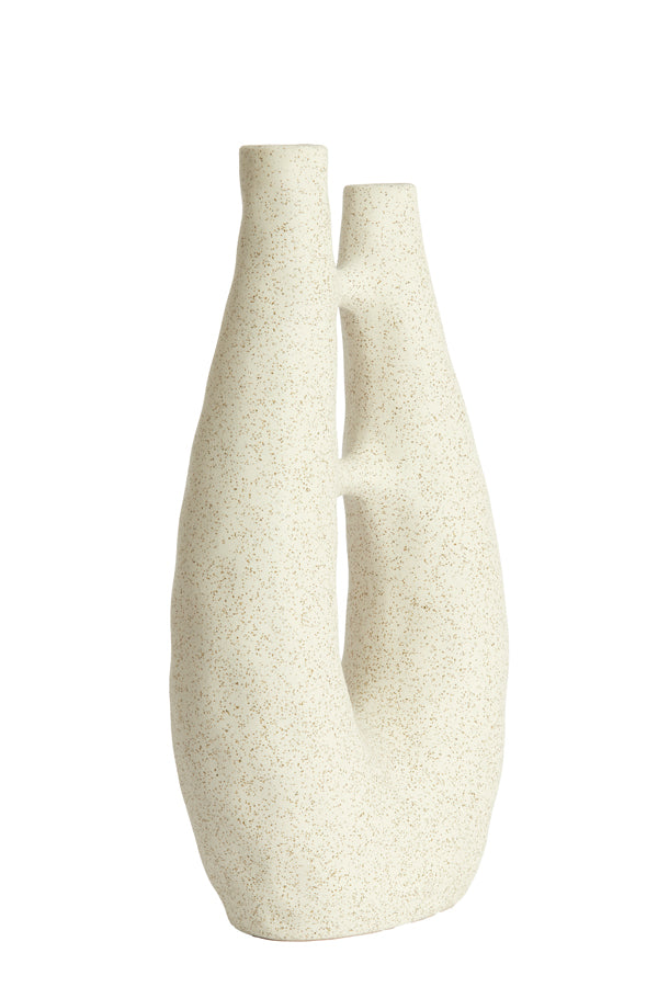 Light & Living Accessories Vase deco 22x11x41 cm KATHA ceramics matt cream House of Isabella UK