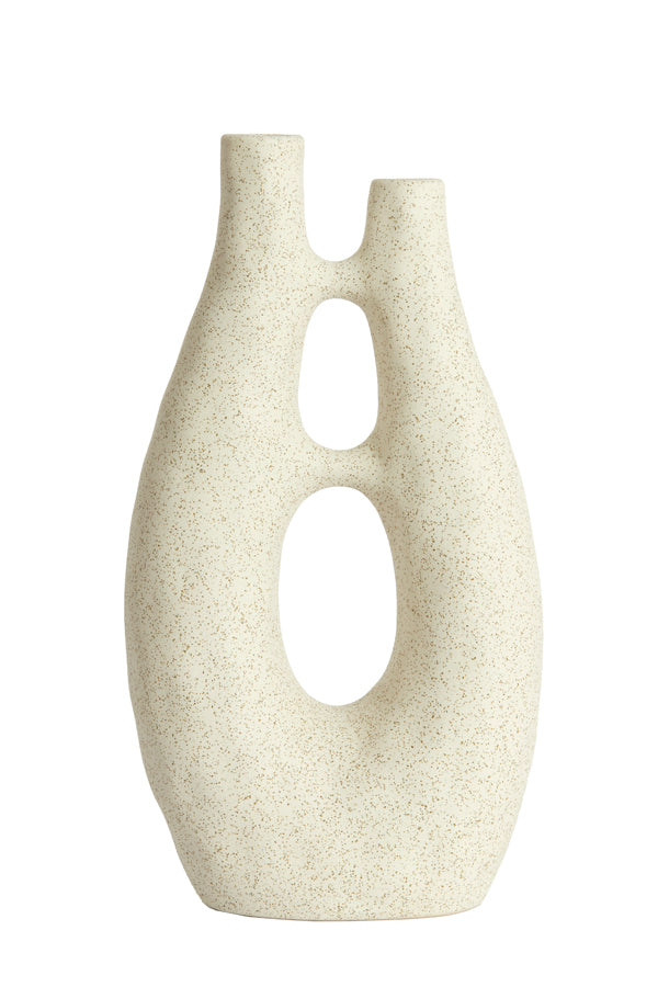 Light & Living Accessories Vase deco 22x11x41 cm KATHA ceramics matt cream House of Isabella UK