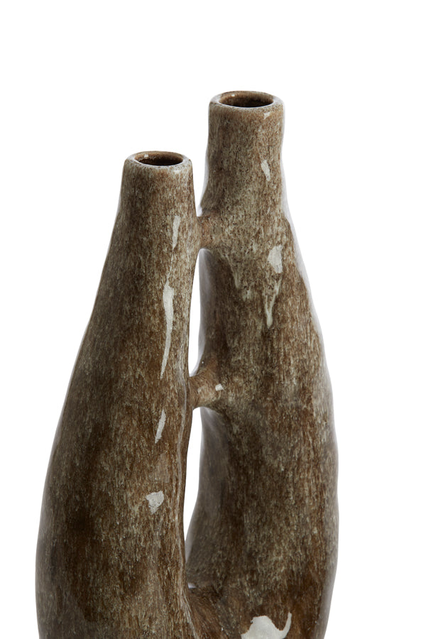 Light & Living Accessories Vase deco 22x11x41 cm KATHA ceramics shiny brown House of Isabella UK