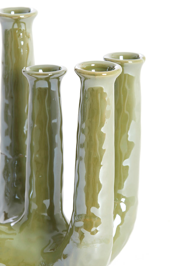 Light & Living Accessories Vase deco 22x16,5x30 cm LEONJO ceramics oil light green House of Isabella UK
