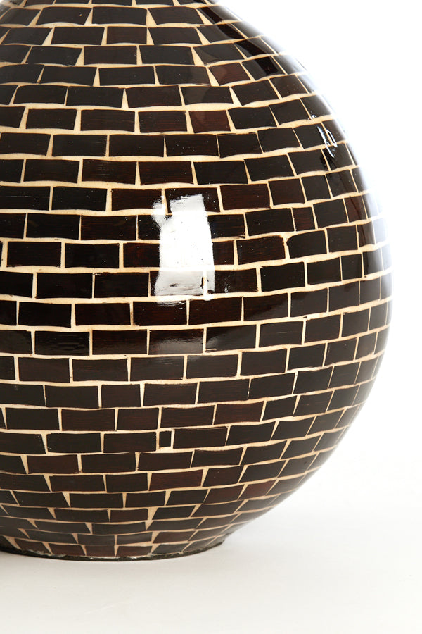 Light & Living Accessories Vase deco 22x25 cm ELORZA dark brown+natural House of Isabella UK