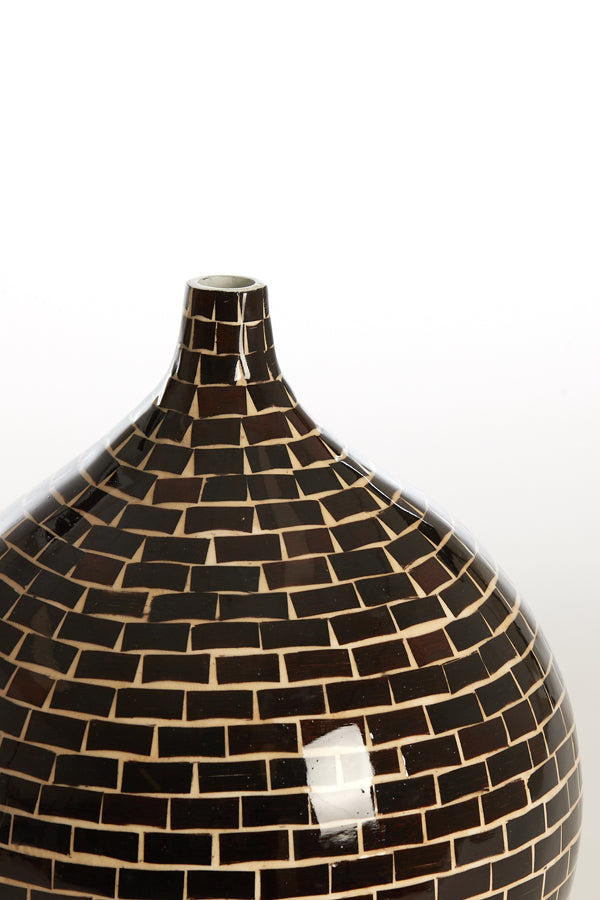 Light & Living Accessories Vase deco 22x25 cm ELORZA dark brown+natural House of Isabella UK