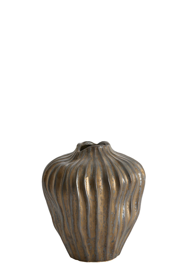 Light & Living Accessories Vase deco 22x25 cm VECHHIA ceramics antique bronze House of Isabella UK