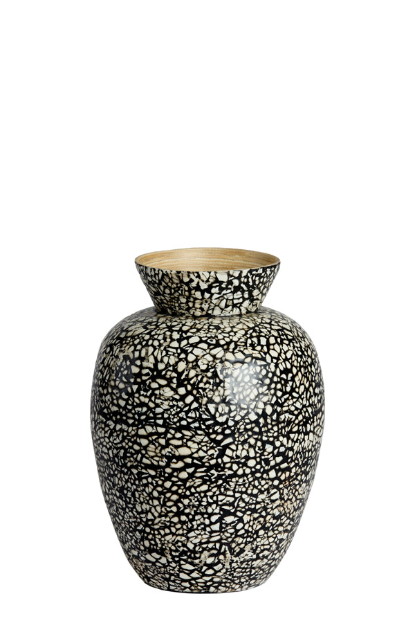 Light & Living Accessories Vase deco 22x31 cm LERA bamboo black-cream House of Isabella UK