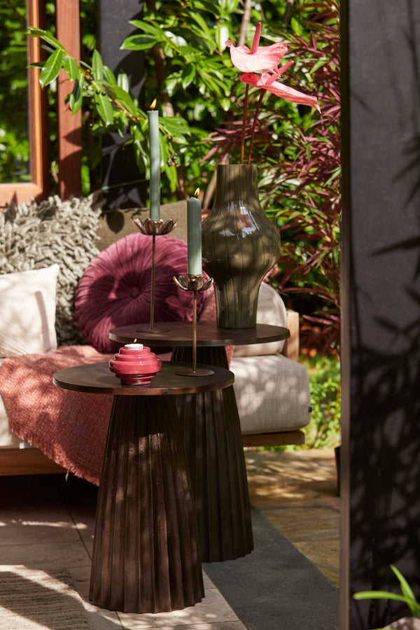 Light & Living Accessories Vase deco 22x40 cm SINDO shiny dark olive green+black House of Isabella UK