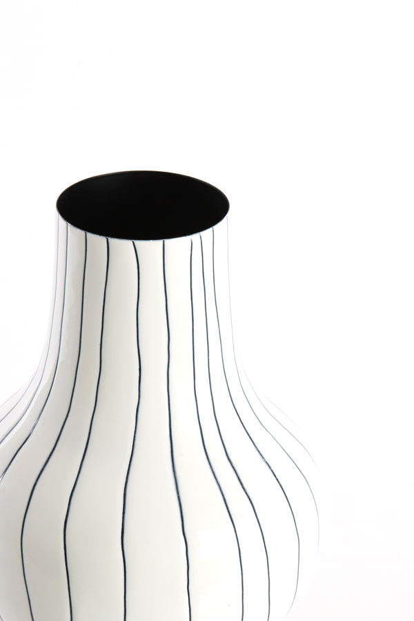 Light & Living Accessories Vase deco 22x40 cm SINDO shiny white+black House of Isabella UK