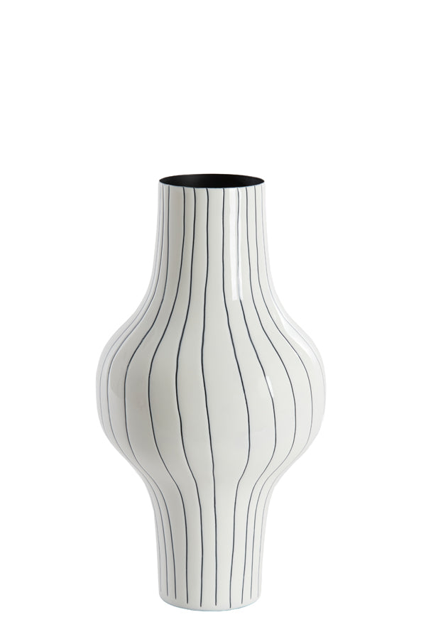 Light & Living Accessories Vase deco 22x40 cm SINDO shiny white+black House of Isabella UK