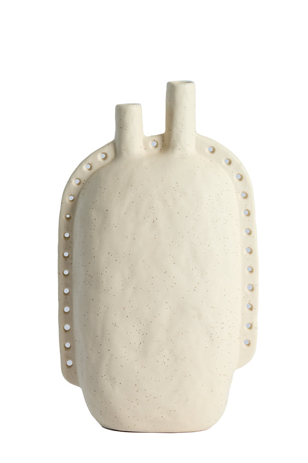 Light & Living Accessories Vase deco 22x9x38 cm VARAZZA ceramics matt beige House of Isabella UK