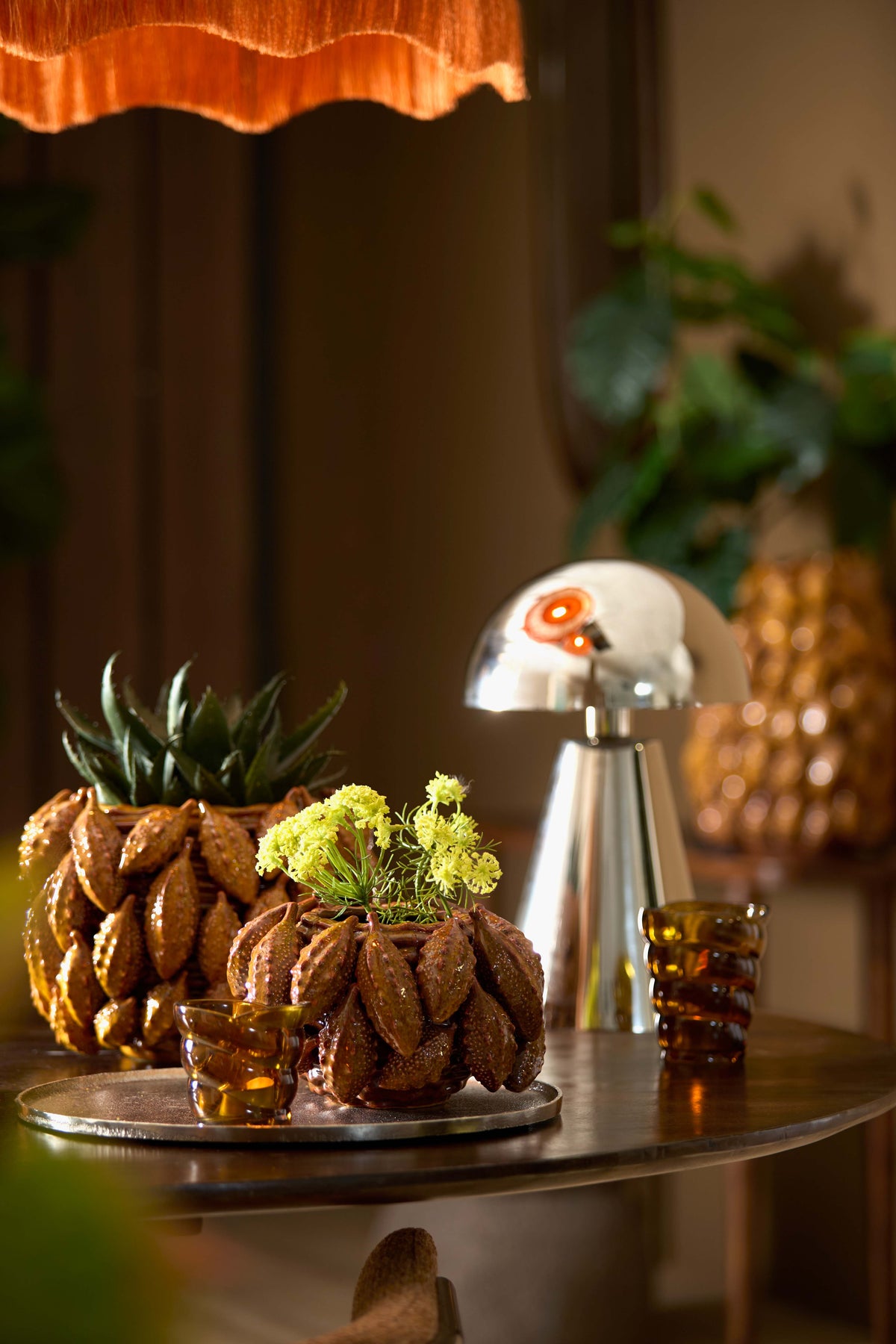 Light & Living Accessories Vase deco 23,5x15,5 cm PALATIK ceramics cognac brown House of Isabella UK
