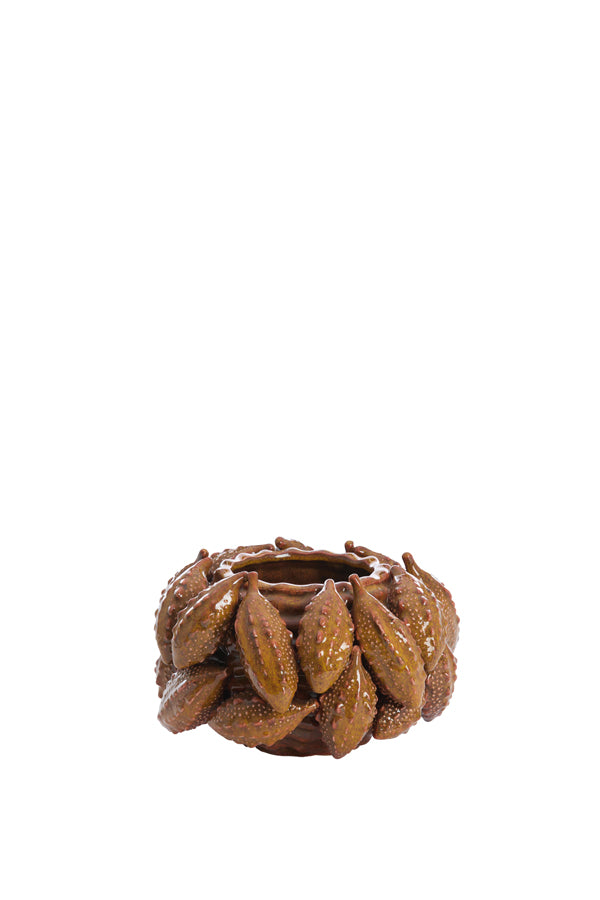 Light & Living Accessories Vase deco 23,5x15,5 cm PALATIK ceramics cognac brown House of Isabella UK